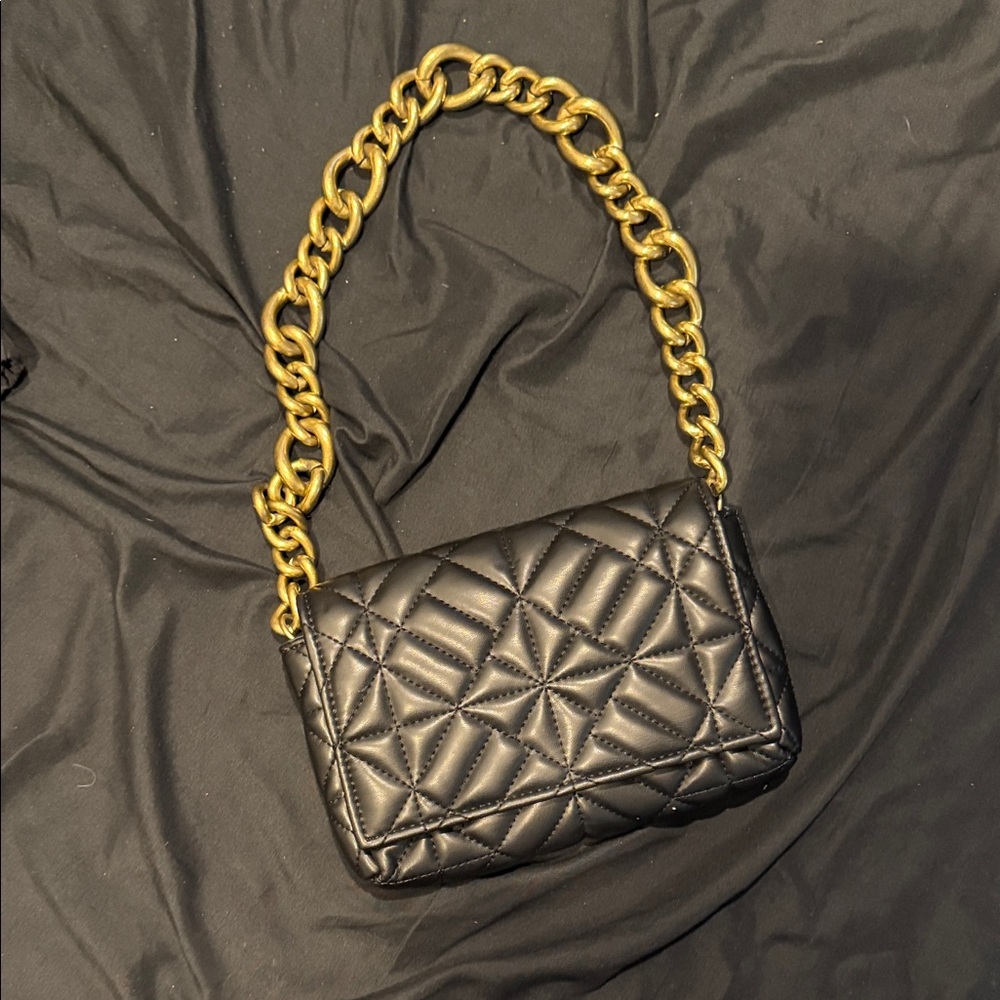 Zara Quilted Bag with Gold Chain